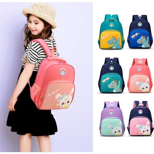 Cartoon Print Kindergarten Boys And Girls Backpack Cute Small School Bag Orthopedic Backpacks