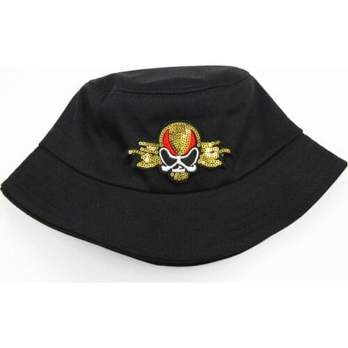 2021 Sequins Skull Embroidery Cotton Bucket Hat Fisherman Hat Outdoor Travel Hat Sun Cap Hats for Men and Women 20