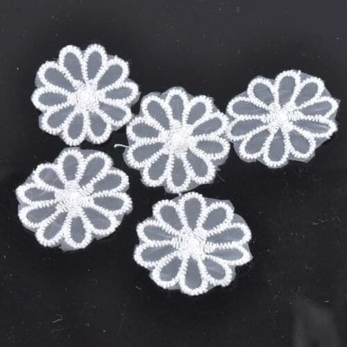 20pcs/lot 4cm wide Sew On Guipure Lace Fabric Flower Lace Applique Mesh Trim For Garment Accessories Decoration cp0988