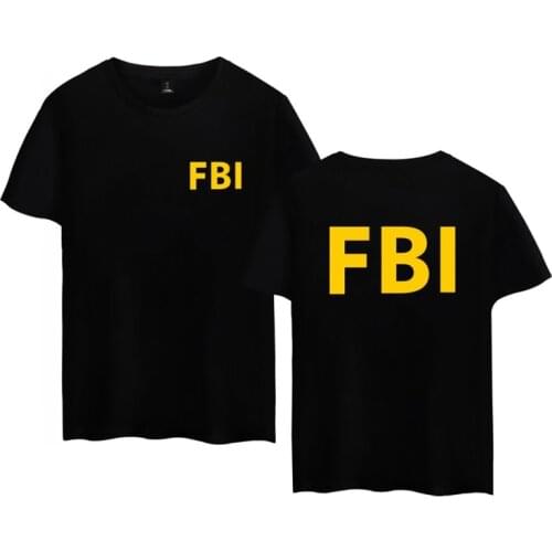 LUCKYFRIDAYF Summer Fashion Sport T Shirt FBI Letter Print men women t-shirts Round Neck Short Sleeve T-shirt Tee Shirt Tops 4XL