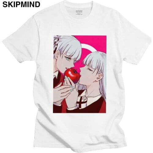 Fashion Mens Japan Manga Kakegurui Shirt Short Sleeve Soft Cotton T-shirt Anime Fan Tshirt Kirari Momobami and Ririka Tee Top