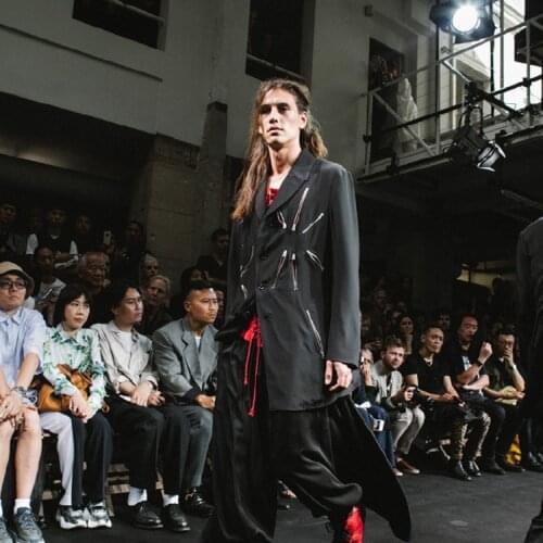 S-6XL!!Mens windbreaker jacket runway style custom zipper split stitching