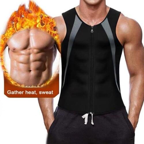 Men Sweat Vest Waist Trainer Corset Advanced Body Shaper Slimming Sauna Workout Tank Top