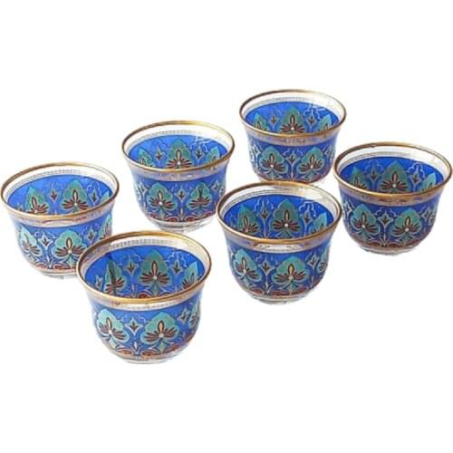 Set of 6 Segah Ethnic Design Mırra Set Arabic Turkish Greek Coffee Cups Mirra Glass Cups Coffee Set Mug Authentic Gift