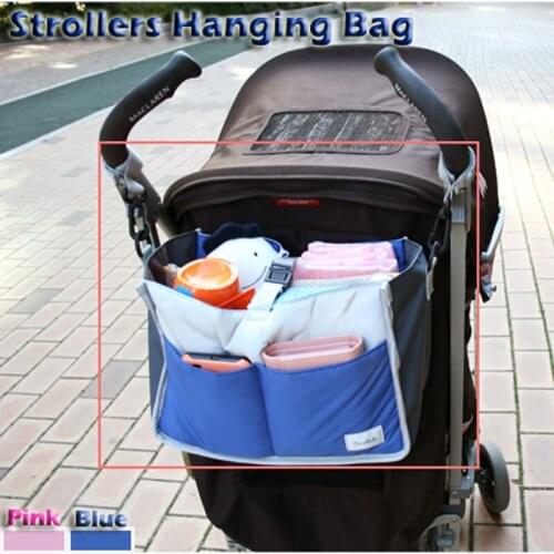 Nylon Soft Strollers Accessories Multifunction Hanging Bag Solid Trolleys Mummy Bag Baby Portable Carry Items Storage Pouch