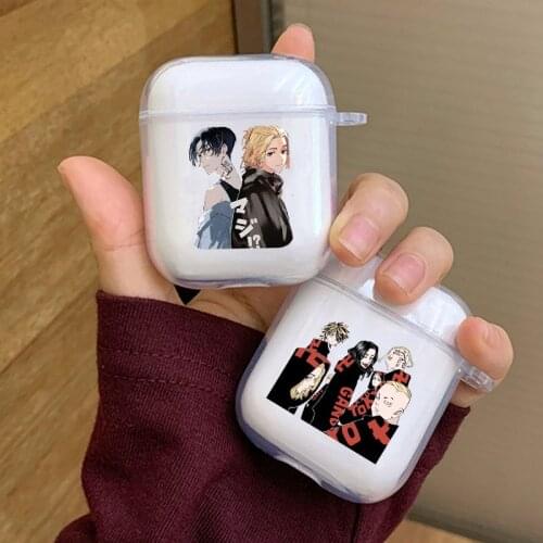 New Anime Tokyo Revengers Earphone Case for Airpods 1 2 Wireless Bluetooth Earphone Cover Soft Clear Cases Charging Box Capa