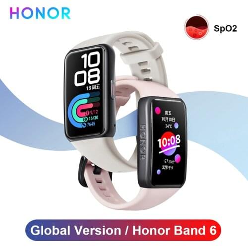 Original Honor Band 6 Smart Bracelet AMOLED Swimming Waterproof Bluetooth Fitness Sleep Heart Rate Monitoring Music Calling