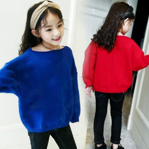2019 Autumn Girl Korean Long Sleeved Pure Color Bat Sleeve Turtleneck Loose Style Sweater