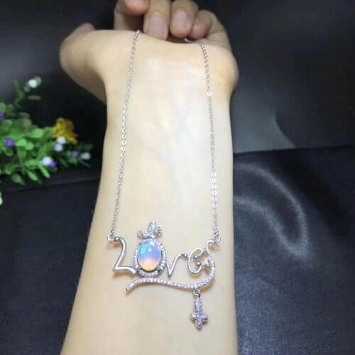 Natural And Real Opal pendant Necklace Natural real Opal 925 sterling silver Pendant