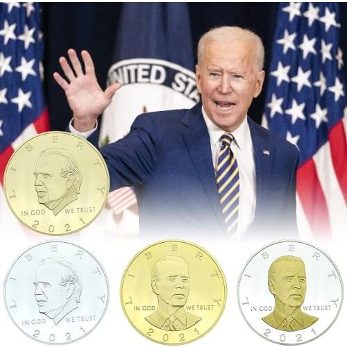 Joe Biden Gold Plated Challenge Coin 2020 Presidential Election Support New President Metal Badge Handicraft Commemorative Medal