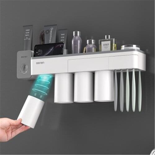 ABS Toothbrush Holder Wall Mount Rack Storage For Bathroom Home Space Saving Bathroom Accessories