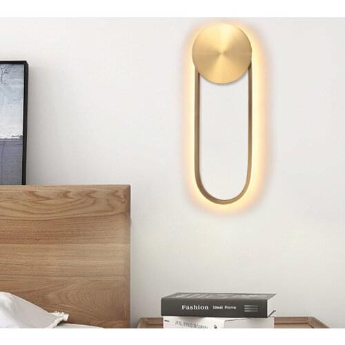 Post Modern Golden LED Wall Light For Bedroom Bedside Living Room TV Background Personality Creative Decorative Luminaire