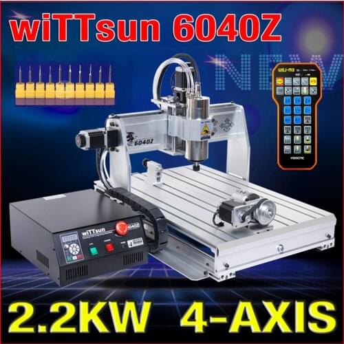 USB ! CNC 6040 4 axis 2200W CNC router wood carving machine woodworking milling engraving machine cnc engraver mach3 control+bit