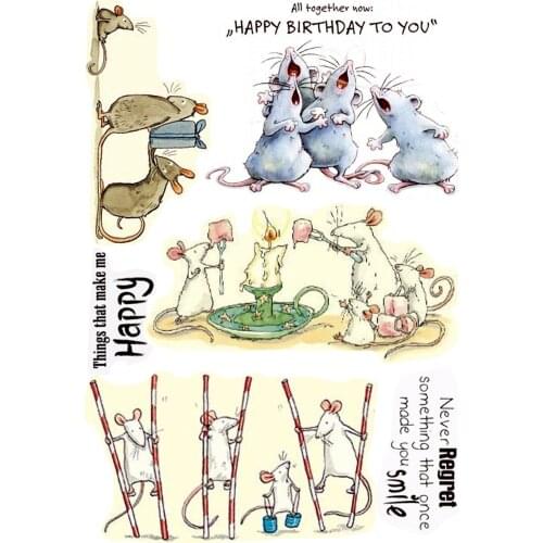 A MouseTransparent Silicone Clear Rubber Stamp Sheet Cling Scrapbooking DIY Cute Pattern Photo Album Paper Card Decor