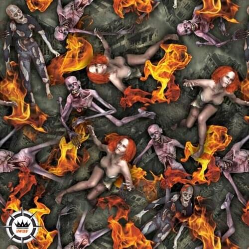 WDF9072 10 Meter Length Width 1M water transfer printing film Zombie beauty