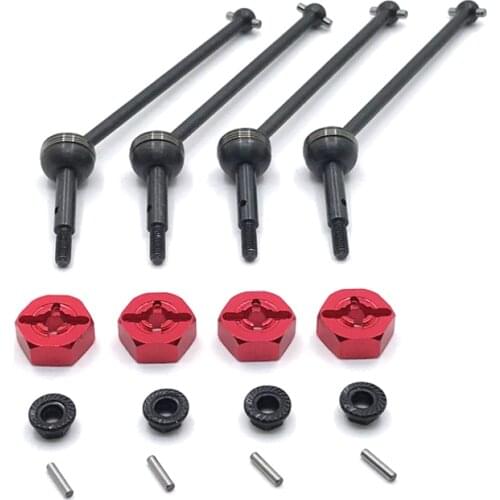 WLtoys 144001 124016 124017 124018 124019 Remote Control Car Parts Metal Upgrade Front And Rear CVD Drive Shaft 12mm Adapter