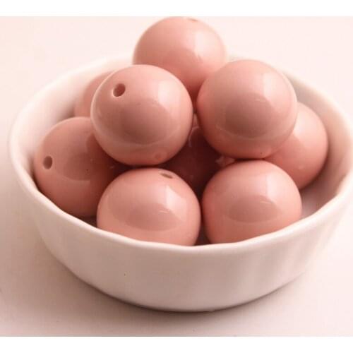 Kwoi vita 20mm 100pcs Pink Color Acrylic Paint Bright beads for Chunky beads Necklace Jewelry