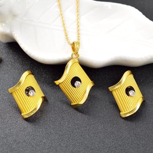 Sunny Jewelry Vintage Jewelry Sets For Women Necklace Earrings Pendant Cubic Zirconia Geometric Jewelry For Anniversary Jewelry