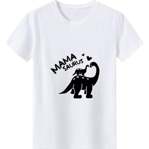 MAMA SAURUS T-shirt Women Fashion Personality Print Women Tshirt Cute Pattern Tee Shirt Femme Cotton O-neck T Shirt Women