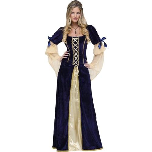 Adult Women Victorian Medieval Lady Fancy Dress Halloween Family Party Fantasia Costume