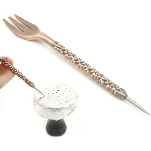 1Set Hookah Sheesha Fork With Tongs Foil Bowl Shisha Chicha Forks Narguile Cachimba Nargile Smoking Accessories Smoke Herb Cigar