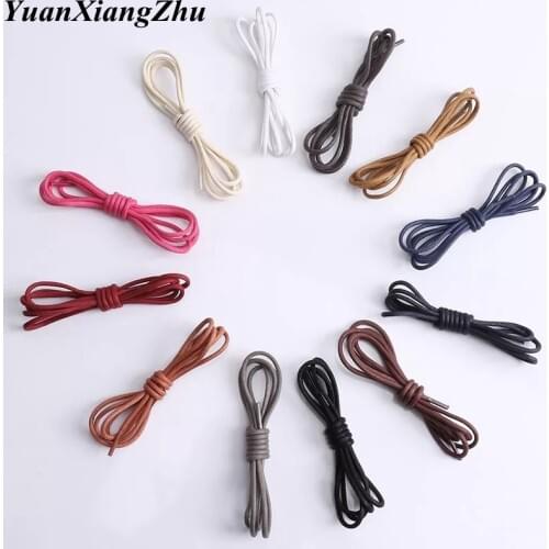 1Pair Waxed Cotton Round Shoe laces Leather Waterproof ShoeLaces Men Martin Boots Shoelace Shoestring Length 80/100/120/140CM