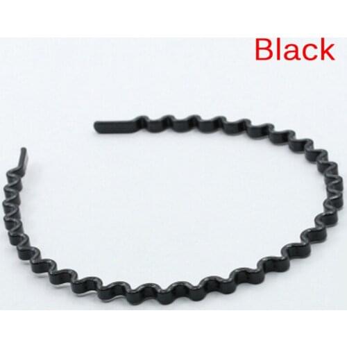 1PC New Fashion Korean Girls Simple Hairbands Unisex Black Hair Bands Metal Wavy Headbands For Women Hair Accessories