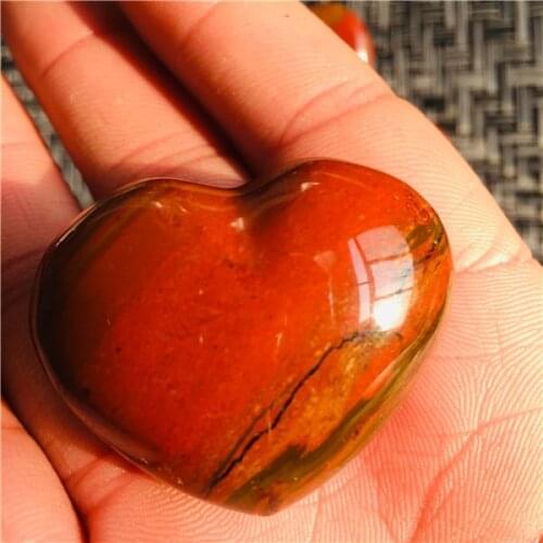 1pcs ocean Red jasper heart ocean agate heart very beautiful Natural Ocean Red jasp Quartz Crystal Gem Heart From Madagascar