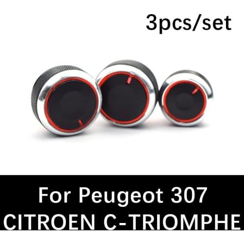 3pcs/set car air conditioning knob ac knob For Peugeot 307 CITROEN C-TRIOMPHE car heat control Switch accessories