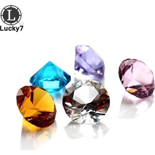 30mm K9 crystal sharp bottom transparent glass diamond artificial decoration 6mm--100mm colored glass crystal diamond gemstones