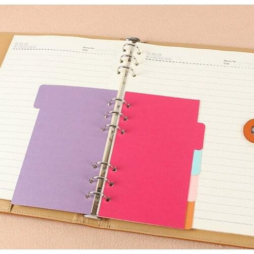 A5 A6 Inner Page Binder Index Dividers Organizer Notebook Index Paper Separator Divider Pages 5 Sheets Matching Filofax