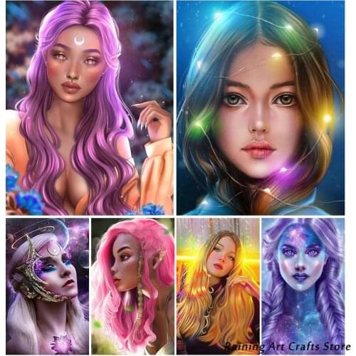 5D Diy Diamond Painting Fashion Girl Embroidery Cartoon Full Round Square Drill Cross Stitch Kits Mosaic Picture Home Decor Gift
