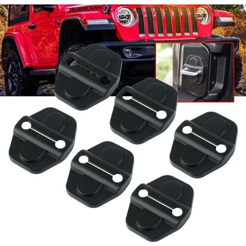 For JL Door Lock Cover Buckle Decor Trim for Jeep Wrangler JL JLU 2018 2019 ABS 6PCS