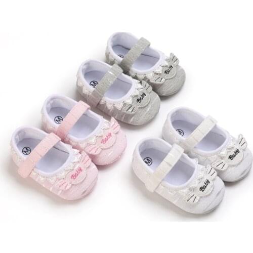Spring and Autumn 0-1 Year Old Baby Girl Soft-soled Toddler Shoes Bow Princess Shoes