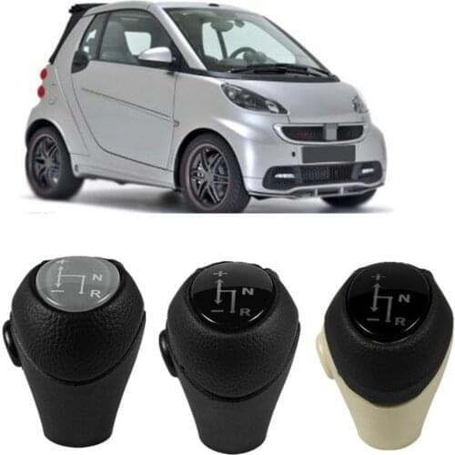 For Mercedes Benz Smart Fortwo Roadster 450 451 Brabus Fortwo Leather Automatic Gear Shift Knob Lever Shifter Car Styling Parts