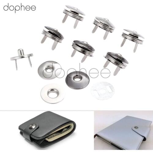 Dophee 10pcs 17mm Magnetic Snaps Silver/Gun Black Fastens Buttons For Handbag Purse Clothes Luggage Bag Scrapbook Craft DIY