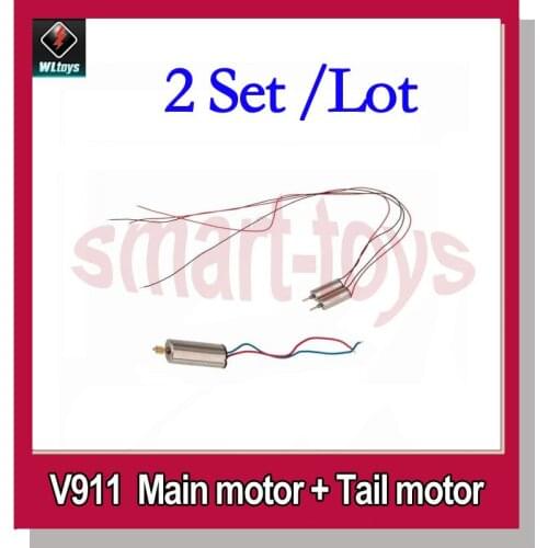 2Set v911-17 Main Motor + 2pcs v911-20 Tail Motor for WLtoys V911 v911-2 Helicopter spare parts