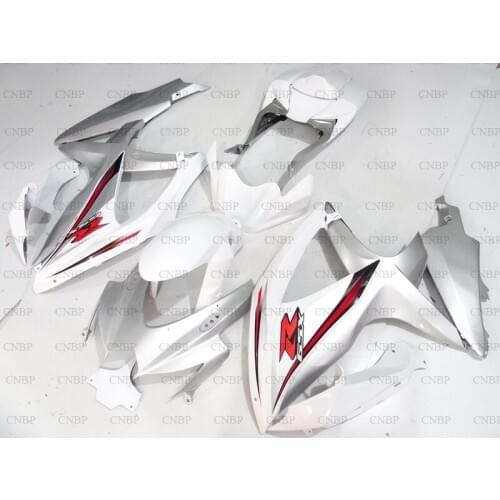 GSX R 750 2008 - 2010 K8 Fairing Kits GSXR750 2009 Abs Fairing GSXR750 2008 White Silver Bodywork