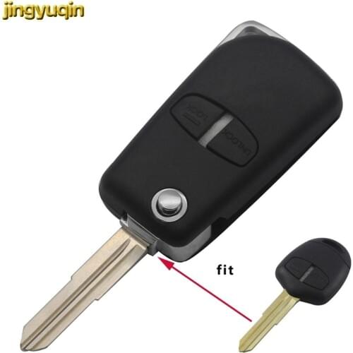 Jingyuqin Left Blade Modified Remote Car Key Shell Case for Mitsubishi Outlander Grandis Pajero Lancer Car Cover Styling