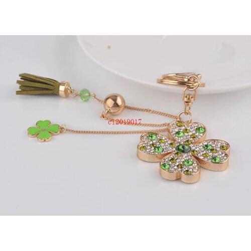 Creative lucky clover diamond-encrusted key chain fashion bag pendant exquisite small gift