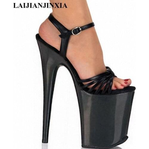 LAIJIANJINXIA 8 Inch Super High Sexy Womens Shoes Platforms Sandals sexy Clubbing 20cm High Heels Exotic Dancer Shoes E-068