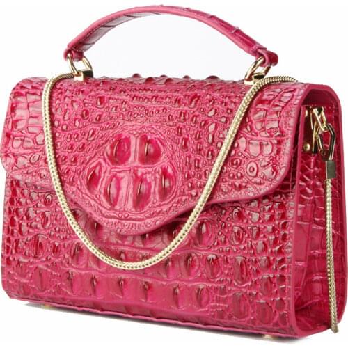 Crocodile Genuine Womens Versatile Single Shoulder Bag High Quality Luxury Fashion Messenger Chain Crossbody Small Square Bags