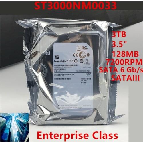 New HDD For Seagate/Dell Brand 3TB 3.5" SATA 6 Gb/s 128MB 7200RPM For Internal HDD For Enterprise Class HDD For ST3000NM0033