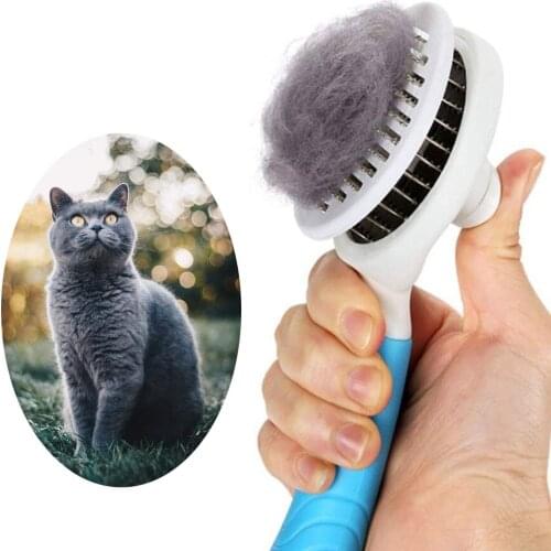 Self Cleaning Slicker Brush for Dog and Cat Removes Undercoat Tangled Hair Massages Particle Pet Comb Improves Circulation