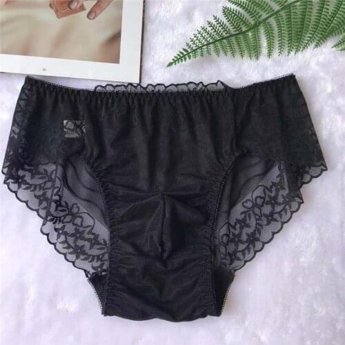 Sexy Mens Briefs Erotic Lace Transparent Underwear Men Bikini Gay Underwear Briefs Men Jacquard Soft Slip Fabric