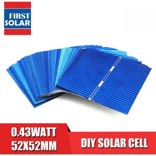 50pcs x 0.43W 52X52mm Solar Panel Painel Cells DIY Charger Polycrystalline Silicon Sunpower Solar Bord 0.5V