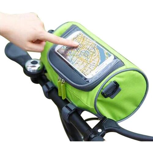 Cycling Bicycle Head Storage Bags Bike Tube Handlebar Cell Mobile Phone Bag Case Holder Cross Body Touch Screen Phone Mount Bag