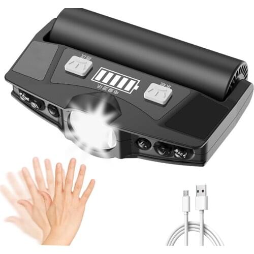 Highlight LED headlights Motion Sensor head lamp USB rechargeable Outdoor waterproof fishing headlights Portable cap headlamp