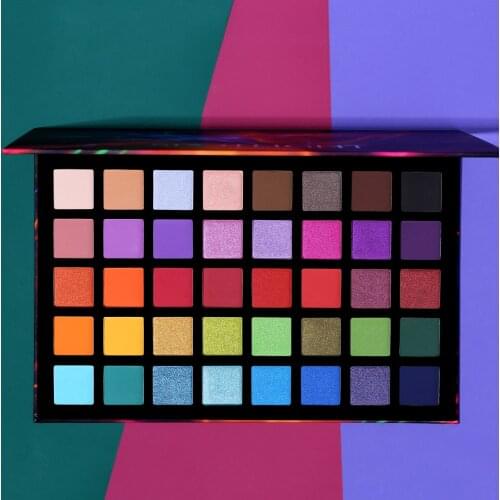Spotlight 40 Color Eye Shadow Palette Colorful Artist Shimmer Glitter Matte Pigmented Powder Pressed Eyeshadow Makeup Kit