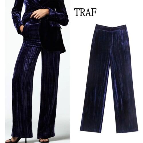 TRAF Women's Velvet Trousers